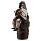 Drunkard with flask on barrel, 8 cm Neapolitan nativity figurine s2