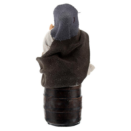 Pijak z karafką na beczce, szopka neapolitańska, terakota, 8 cm 3