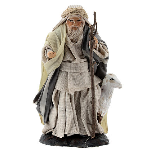 Pastore con capra e bastone terracotta presepe napoletano 8 cm 1