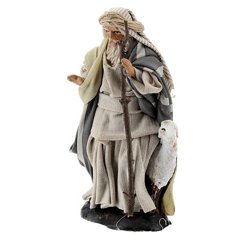 Pasterz z kozą i laską – figurka z terakoty do szopki neapolitańskiej 8 cm 2
