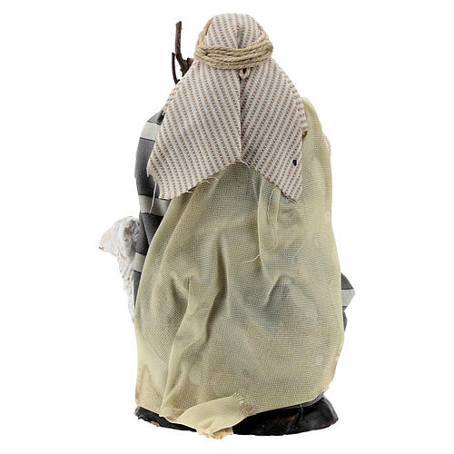 Pasterz z kozą i laską – figurka z terakoty do szopki neapolitańskiej 8 cm 3