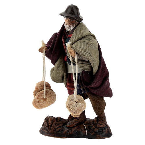 Man with freselle bread, 8 cm Neapolitan nativity figurine 2