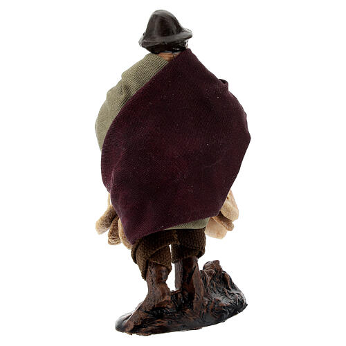 Homem com "friselle" figura terracota para presépio napolitano altura média 8 cm 3