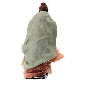 Donna con friselle statua presepe napoletano terracotta 8 cm