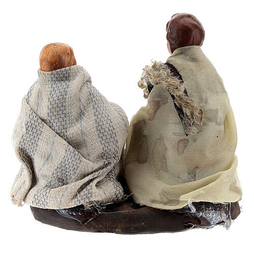 Two children with rabbits, 8 cm Neapolitan nativity figurine 3