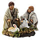 Two children with rabbits, 8 cm Neapolitan nativity figurine s1