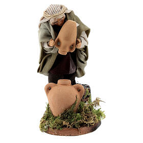 Uomo acquaiolo anfore terracotta presepe napoletano 8 cm