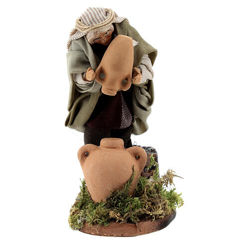 Uomo acquaiolo anfore terracotta presepe napoletano 8 cm 1