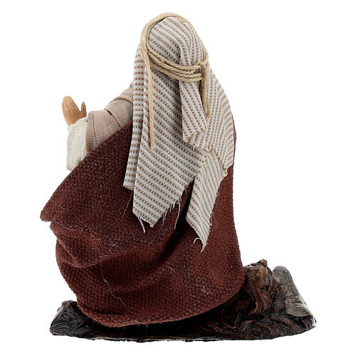 Milkman kneeling, 12 cm Neapolitan nativity figurine 3