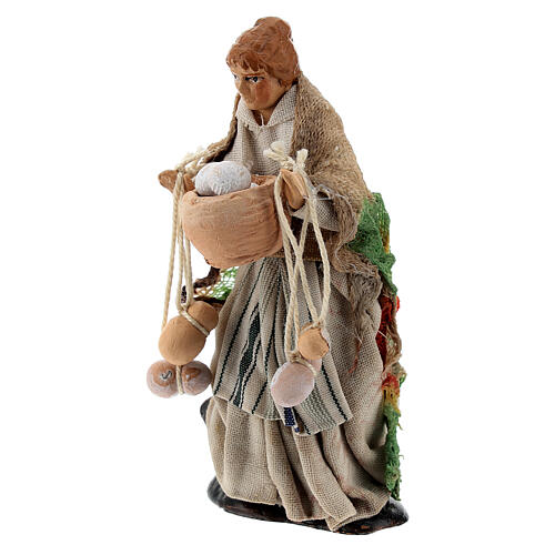 Woman with cheese, 8 cm Neapolitan nativity figurine 2