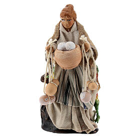 Donna ricotta formaggi presepe napoletano terracotta 8 cm