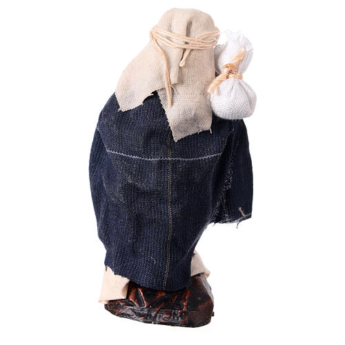 Boy carrying sacks over shoulder, 8 cm Neapolitan nativity figurine 2