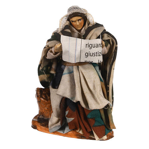 Woman with story book, 8 cm Neapolitan nativity figurine 1