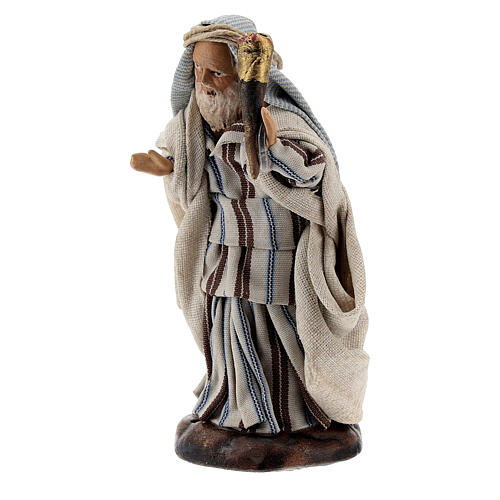 Homem com tocha figura terracota para presépio napolitano com personagens de altura média 8 cm 2