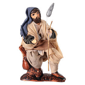 Pescatore canna pesca rete presepe napoletano terracotta 8 cm