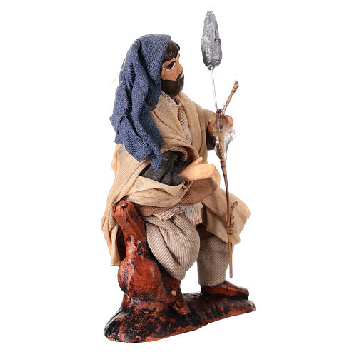 Pescatore canna pesca rete presepe napoletano terracotta 8 cm 2