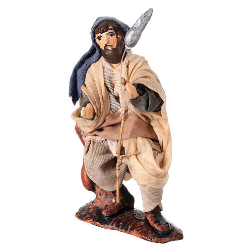 Pescatore canna pesca rete presepe napoletano terracotta 8 cm 3