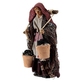 Femme avec paniers charbon terre cuite 8 cm crèche napolitaine