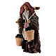 Mulher com cestas de carvão figura terracota para presépio napolitano com personagens de altura média 8 cm s2