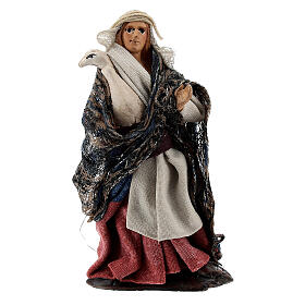 Donna oca in braccio terracotta presepe napoletano 8 cm