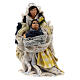 Woman sitting with child terracotta, 8 cm Neapolitan nativity s1