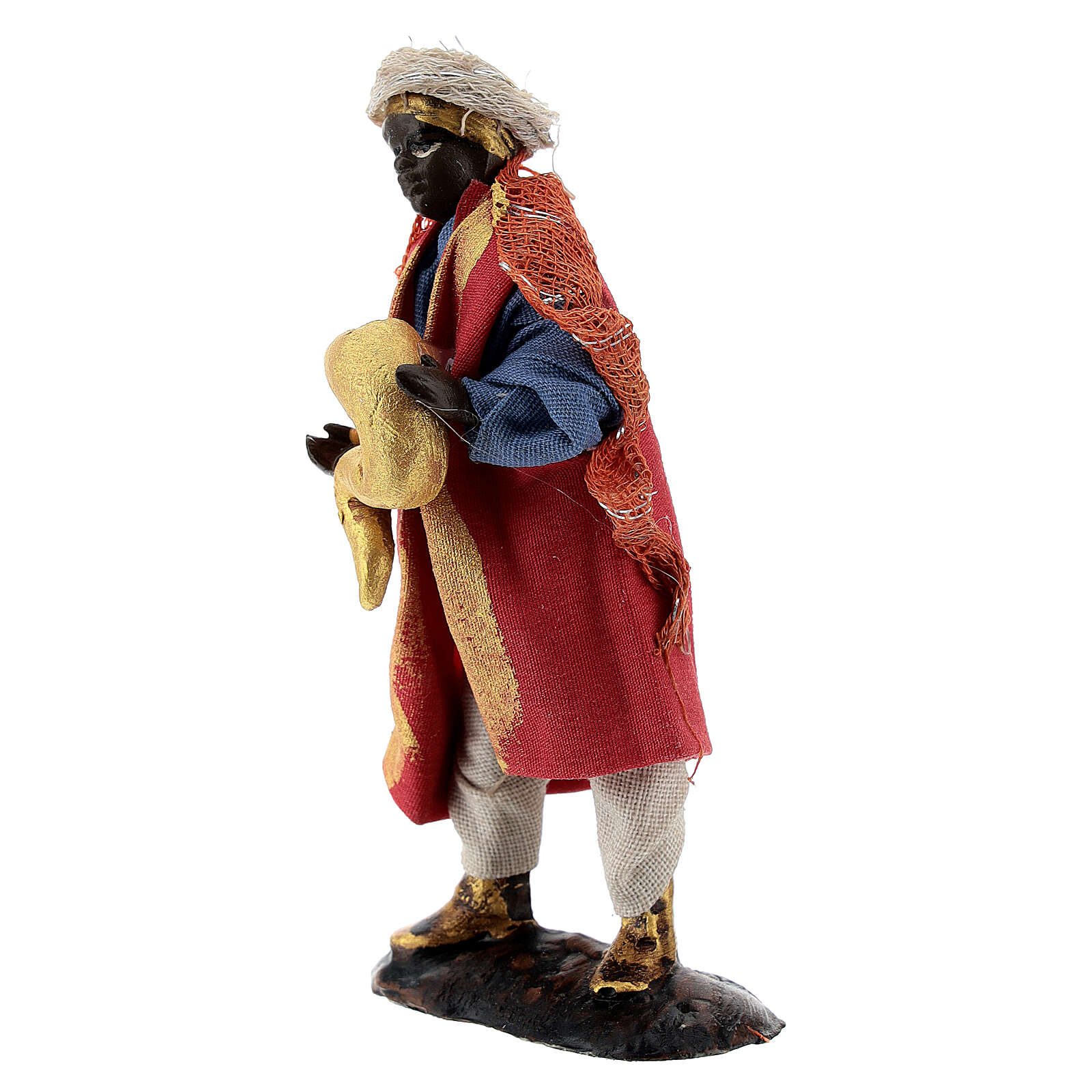 Holyart Pizzaiolo 8 Cm – Statuina Presepe Napoletano In Terracotta E Stoffa, Fatto A Mano