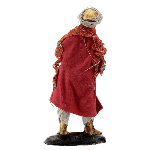 Muzyk z rogiem – figurka z terakoty do szopki neapolitańskiej 8 cm 3