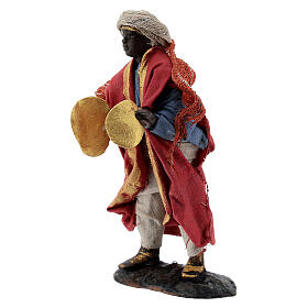 Musician with cymbals terracotta, 8 cm Neapolitan nativity