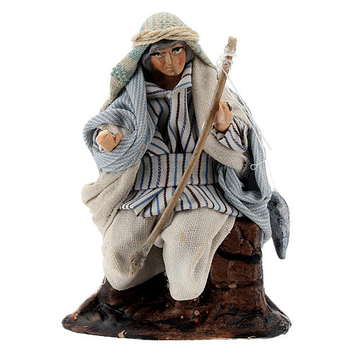 Arab fisherman with rod 8 cm Neapolitan nativity figurine 1