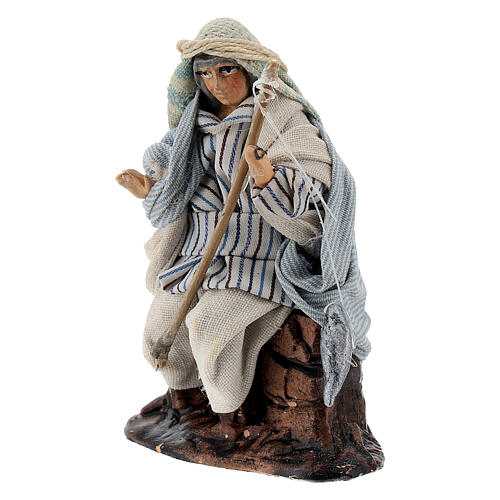 Arab fisherman with rod 8 cm Neapolitan nativity figurine 2