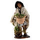 Shepherd with moss basket, 8 cm terracotta Neapolitan nativity s1