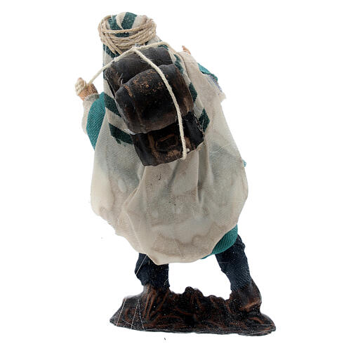Berger avec tonneaux sur les épaules terre cuite crèche napolitaine 8 cm 3