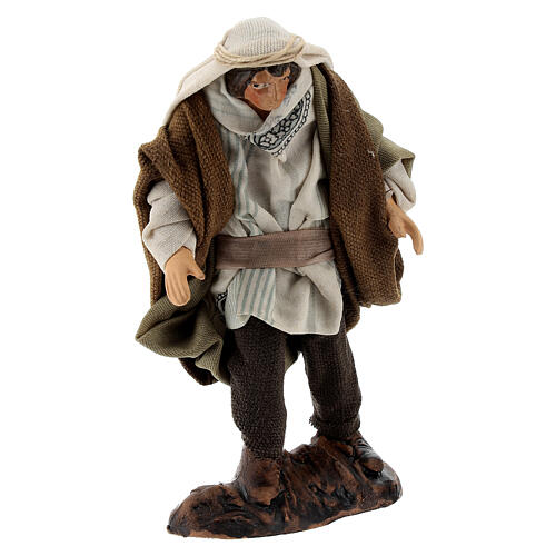 Merchant with salami cheese cart, 12 cm Neapolitan nativity figurine 4