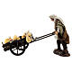 Merchant with salami cheese cart, 12 cm Neapolitan nativity figurine s1