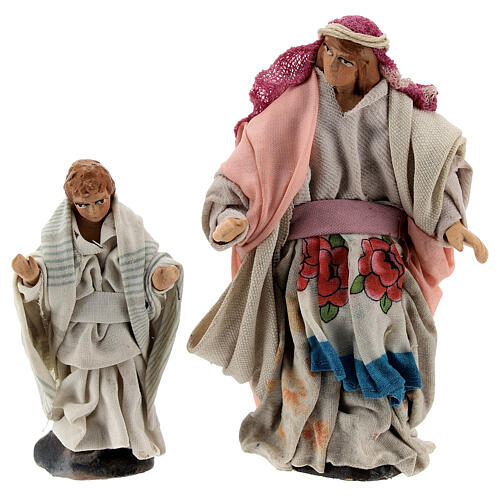 Kobieta w ciąży i dziecko - 2 figurki do szopki neapolitańskiej 12 cm 1