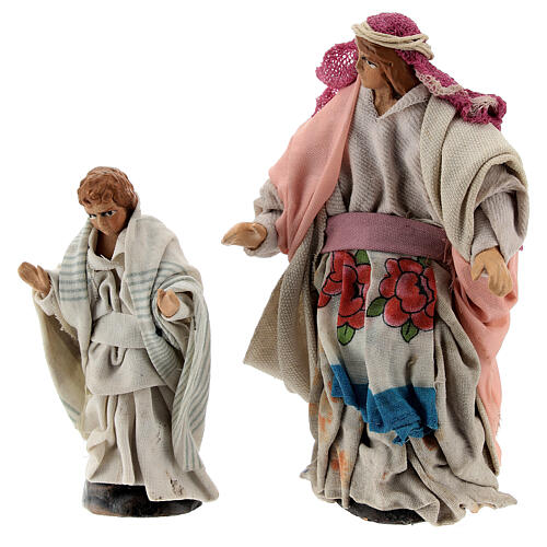 Kobieta w ciąży i dziecko - 2 figurki do szopki neapolitańskiej 12 cm 4