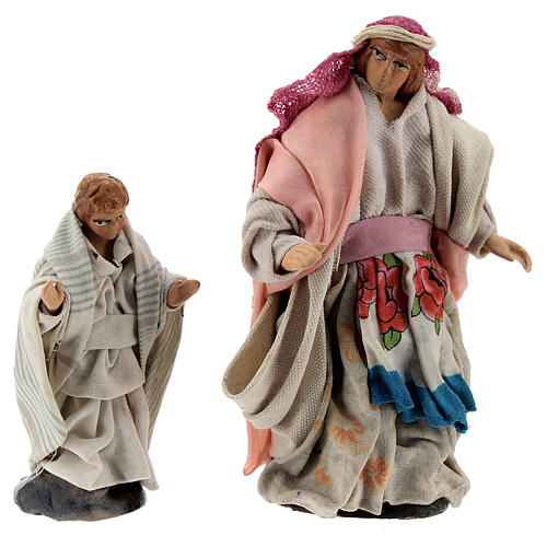 Kobieta w ciąży i dziecko - 2 figurki do szopki neapolitańskiej 12 cm 5