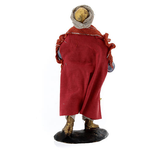 Músico com corneta figura terracota para presépio napolitano com personagens de altura média 12 cm 5