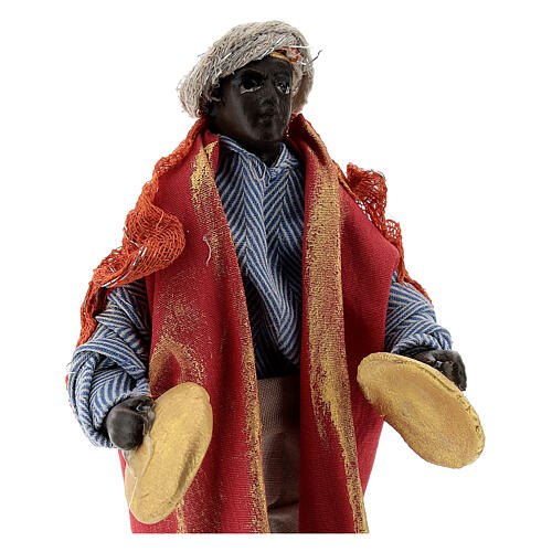 Grający na talerzach - figurka z terakoty do szopki neapolitańskiej 12 cm 2