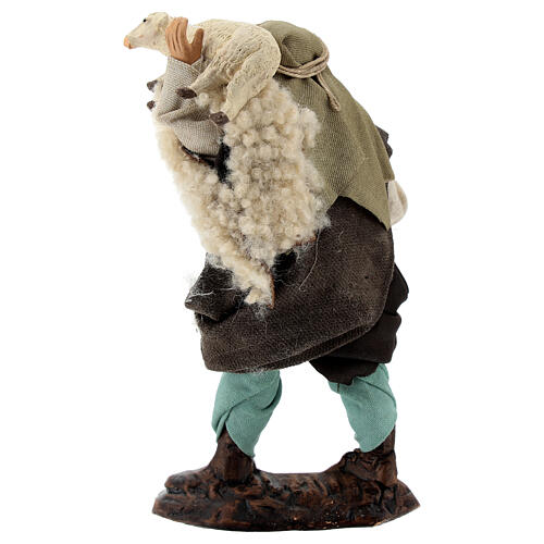 Pastor com ovelhas figura terracota para presépio napolitano com personagens de altura média 12 cm 5