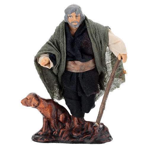 Bettler mit Hund Terrakotta Neapolitanische Krippe, 12 cm 1