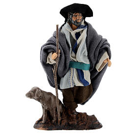 Cojo con perro bastón terracota belén napolitano 12 cm