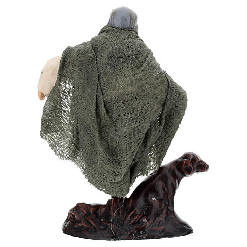 Mężczyzna kulejący z psem, terakota, szopka neapolitańska 12 cm 4