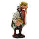 Pastor com cestas de musgo figura terracota para presépio napolitano com personagens de altura média 12 cm s1