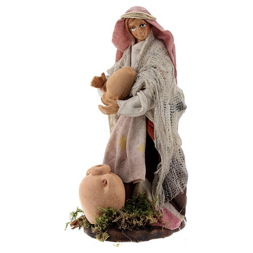 Woman with vases 12 cm Neapolitan nativity figurine 3