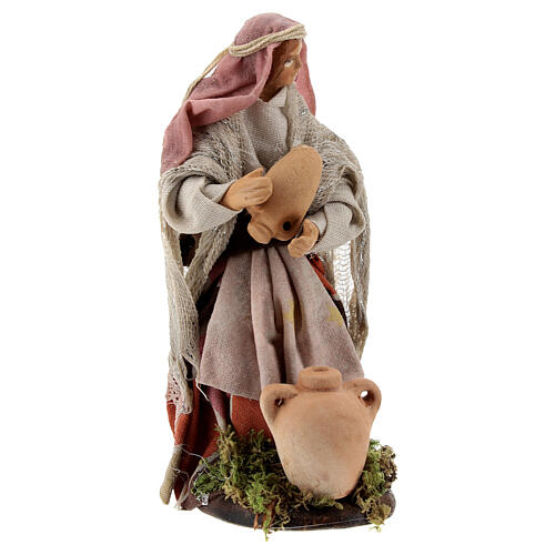 Femme avec jarres santon terre cuite crèche napolitaine 12 cm 4