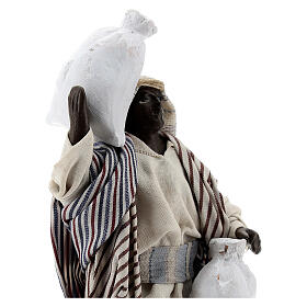 Mann mit Sack auf den Schultern Terrakotta Neapolitanische Krippe, 12 cm