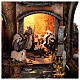 Neapolitan nativity village with bell tower church with animated figurines 8-10 cm 90x80x60 cm s2