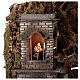 Neapolitan nativity village with bell tower church with animated figurines 8-10 cm 90x80x60 cm s4