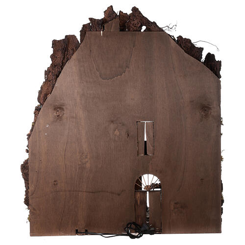 Pueblo campanario iglesia belén napolitano movimiento, estatuas 8-10 cm 90x80x60 cm 14